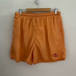 Retro Champion Orange Swim Trunks Size Large